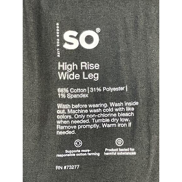 SO Jeans Womens 18 Plus Black High Rise Wide Leg Superstretch Black Wash Denim - Picture 12 of 13